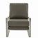 Jefferson Leather Modern Design Accent Armchair With Elegant Silver Frame, Grey by LeisureMod