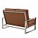 Jefferson Contemporary Modern Faux Leather Loveseat With Silver Frame, Cognac Tan by LeisureMod