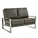 Jefferson Contemporary Modern Faux Leather Loveseat With Silver Frame, Grey by LeisureMod