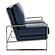 Jefferson Contemporary Modern Faux Leather Loveseat With Silver Frame, Navy Blue by LeisureMod