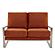 Jefferson Contemporary Modern Velvet Loveseat With Silver Frame, Orange by LeisureMod