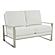 Jefferson Contemporary Modern Faux Leather Loveseat With Silver Frame, White by LeisureMod