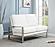 Jefferson Contemporary Modern Faux Leather Loveseat With Silver Frame, White by LeisureMod