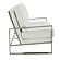 Jefferson Contemporary Modern Faux Leather Loveseat With Silver Frame, White by LeisureMod