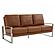 Jefferson Contemporary Modern Design Leather Sofa With Silver Frame, Cognac Tan by LeisureMod