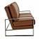 Jefferson Contemporary Modern Design Leather Sofa With Silver Frame, Cognac Tan by LeisureMod