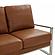 Jefferson Contemporary Modern Design Leather Sofa With Silver Frame, Cognac Tan by LeisureMod