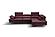 A761 Italian Leather Sectional Maroon by J&M Furniture