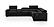 Picasso 6 Piece Motion Sectional in Black by J&M Furniture