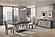 Travertine Modern Gray Dining Table w/Extension by J&M Furniture