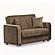 Elegance (Joker) Beige Chenille Fabric Convertible Loveseat by Casamode