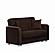 Elegance (Joker) Dark Brown Chenille Fabric Convertible Loveseat by Casamode