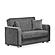 Elegance (Joker) Gray Chenille Fabric Convertible Loveseat by Casamode