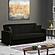 Elegance (Joker) Black Chenille Fabric Convertible Sofa by Casamode