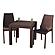 Kent Outdoor Dining Set With 2 Chairs in Brown, Brown by LeisureMod