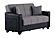 Lindsey Gray/Black Loveseat Sleeper w/LED by Kilim Furniture