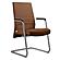 Aleen Series Guest Office Chair in Dark Brown Leather by Leisuremod