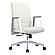 Aleen Office Chair in Upholstered Leather and Iron Frame w/Swivel & Tilt, White by Leisuremod