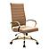 Benmar High-Back Leather Office Chair w/Gold Frame - Light Brown by LeisureMod