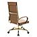 Benmar High-Back Leather Office Chair w/Gold Frame - Light Brown by LeisureMod