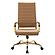 Benmar High-Back Leather Office Chair w/Gold Frame - Light Brown by LeisureMod
