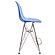 Cresco Modern Acrylic Bar Stool w/Chrome Base & Footrest, Transparent Blue by Leisuremod