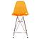 Cresco Modern Acrylic Bar Stool w/Chrome Base & Footrest, Transparent Orange by Leisuremod