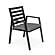Chelsea Modern Patio Dining Armchair in Aluminum w/Removable Cushions - Black by Leisuremod