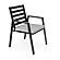 Chelsea Modern Patio Dining Armchair in Aluminum w/Removable Cushions - Light Grey by Leisuremod