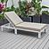 Chelsea Modern Outdoor Weathered Grey Chaise Lounge Chair w/Cushions - Beige by LeisureMod