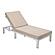 Chelsea Modern Outdoor Weathered Grey Chaise Lounge Chair w/Cushions - Beige by LeisureMod