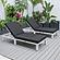 Chelsea Modern Outdoor Weathered Grey Chaise Lounge Chair w/Cushions - Black (Set of 2) by LeisureMod