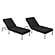 Chelsea Modern Outdoor Weathered Grey Chaise Lounge Chair w/Cushions - Black (Set of 2) by LeisureMod