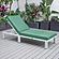 Chelsea Modern Outdoor Weathered Grey Chaise Lounge Chair w/Cushions - Green by LeisureMod