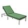 Chelsea Modern Outdoor Weathered Grey Chaise Lounge Chair w/Cushions - Green by LeisureMod