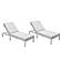 Chelsea Modern Outdoor Weathered Grey Chaise Lounge Chair w/Cushions - Light Grey (Set of 2) by LeisureMod