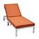 Chelsea Modern Outdoor Weathered Grey Chaise Lounge Chair w/Cushions - Orange by LeisureMod