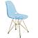 Cresco Molded Eiffel Side Chair w/Gold Base - Transparent Blue by LeisureMod