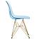 Cresco Molded Eiffel Side Chair w/Gold Base - Transparent Blue by LeisureMod