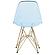 Cresco Molded Eiffel Side Chair w/Gold Base - Transparent Blue by LeisureMod