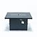 Chelsea 9-Piece Patio Sectional w/Fire Pit Table Black Aluminum with Cushions - Green by LeisureMod