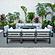 Chelsea 9-Piece Patio Sectional w/Fire Pit Table Black Aluminum with Cushions - Light Grey by LeisureMod