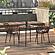 Devon Mid-Century Modern 3-Piece Aluminum Outdoor Patio Dining Set w/Tempered Glass Top, Table & 2 Arm Chairs - Brown by Leisure