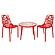 Devon Mid-Century Modern 3-Piece Aluminum Outdoor Patio Dining Set w/Tempered Glass Top, Table & 2 Dining Chair - Red by Leisure