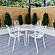 Devon Mid-Century Modern 5-Piece Aluminum Outdoor Patio Dining Set w/Tempered Glass Top, Table & 4 Dining Chair- White by Leisur