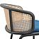 Ervilla Mid-Century Modern Wicker Bar Stool w/Fabric Seat & Black Powder Coated Steel Frame, (Set of 2) - Navy Blue by Leisuremo