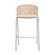 Ervilla Mid-Century Modern Wicker Bar Stool w/Fabric Seat & White Powder Coated Steel Frame, (Set of 2) - Beige by Leisuremod