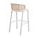 Ervilla Mid-Century Modern Wicker Bar Stool w/Fabric Seat & White Powder Coated Steel Frame, (Set of 2) - Beige by Leisuremod