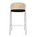 Ervilla Mid-Century Modern Wicker Bar Stool w/Fabric Seat & White Powder Coated Steel Frame, (Set of 2) - Black by Leisuremod