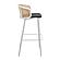 Ervilla Mid-Century Modern Wicker Bar Stool w/Fabric Seat & White Powder Coated Steel Frame, (Set of 2) - Black by Leisuremod